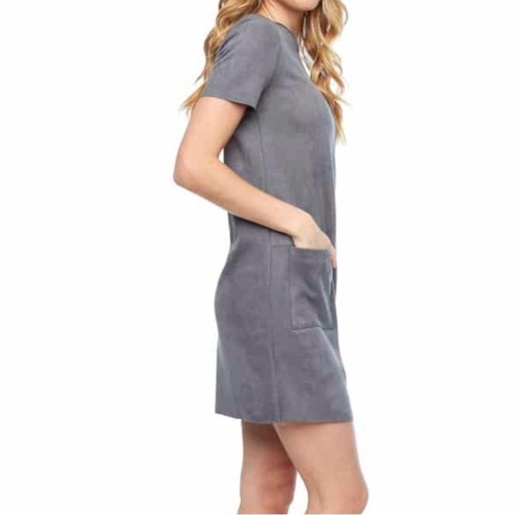 NWT ILTM Ariana Faux Suede Dress in Gray Size XS - Picture 2 of 11